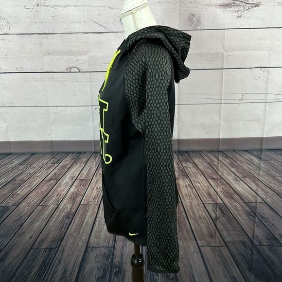 Nike Mens Therma Fit Hoodie size Medium Black Long Sleeve Fleece Lined Pull Over - Picture 3 of 10
